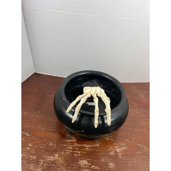 Vintage Halloween Animated Candy Bowls With Skeleton & Ghost Hands - Picture 3 of 5